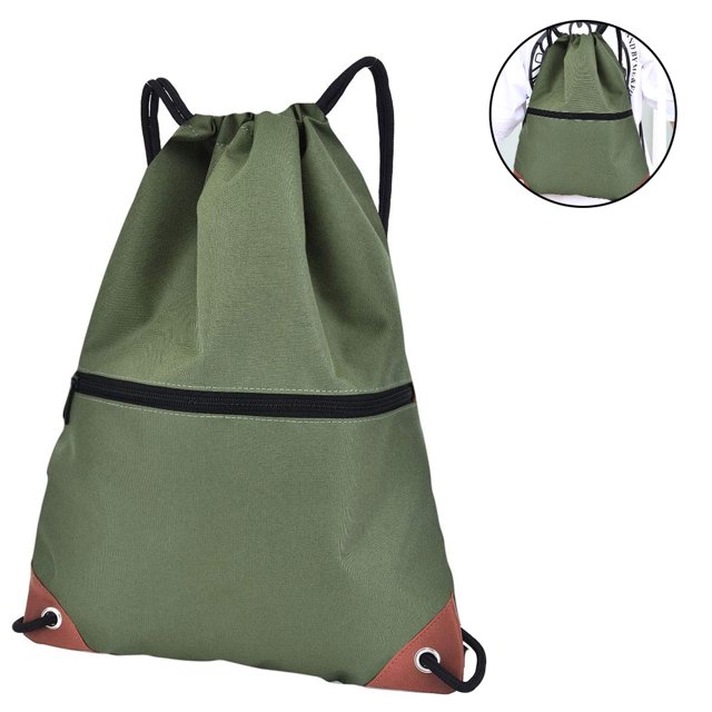 Bolsa de deporte impermeable, bolsa de deporte, bolsa con cordón, bolsa hipster con mochila con cordón ajustable, mochila Oxford con bolsillo interior con cremallera para mujeres y hombres Adepaton 221367-3