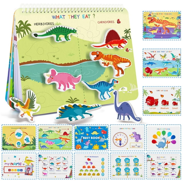Freebear Libro Ocupado Para Niños Pequeños Actividades De Aprendizaje Preescolar Recursos Autismo Juguetes Sensoriales Juguetes Montessori Para 2-3 Años Juguetes De Viaje Regalos Para Niñas Y Niños 4