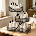 thumbnail image 5 of WEIWEIGG 3 Tier Makeup Organizer for Vanity Countertop, Black Metal Cosmetic Display Shelf, Multi-Purpose Storage Rack for Bathroom, Bedroom, Office, 5 of 7