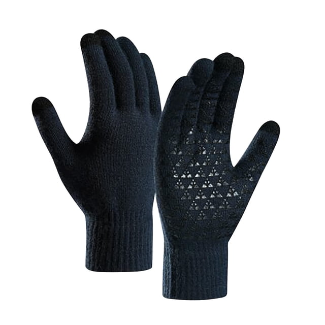 Gloves Mittens Warm Gloves Autumn And Winter Fleece And Thick Screen Knitted Gloves For Cycling Cold And Non-Slip Offset Printing Gloves Gloves Mittens