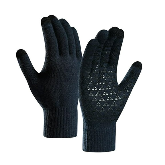 Winter Warm Touchscreen Knit Gloves, Non-Slip Cycling Gloves, Cold Proof Thermal Gloves, All-Weather Riding Gloves for Men and Women, Texting Compatible Gloves a