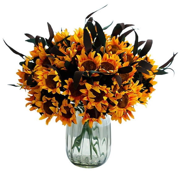 Billuyoard Girasol artificial 6 cabezas Hermoso ramo Fiesta de boda Festival Decoración del hogar Flores falsas Simulación Flores de sol Kits de decoración para fiestas