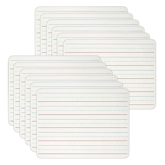 Charles Leonard Dry Erase Lap Board, 1 Sided Lined, 9 Inch x 12 Inch, 12 Count