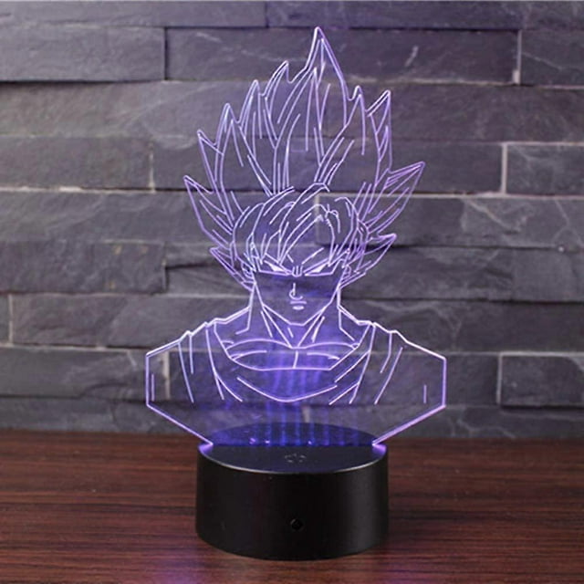 3D Illusion LED Night Light Table Desk Lamp 7 Colors Gradual Changing Touch with USB Cable for Home Decoration or Childrens Gifts (E)