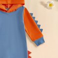 thumbnail image 6 of UngA Newborn Baby Boy Fall Clothes Long Sleeve Rompers Hoodies Dinosaur Cartoon Infant Toddler Onesie Jumpsuit Winter Outfits (Blue,6-12 Months), 6 of 6