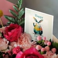 thumbnail image 3 of 3drose, Image of Large Colorful Bunny on Gradient Says Happy Easter, 1 Greeting Card with Envelope, 3 of 6