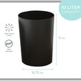 thumbnail image 6 of Bath Bliss 10 Liter Hammered Trextured Bathroom Trash Can, Black, 6 of 6