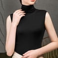 thumbnail image 2 of Women Basic Camisoles Casual Tank Tops Pile Neck Under A Tight Vest High Neck Thin Base Summer Sleeveless Casual Shirts, 2 of 5
