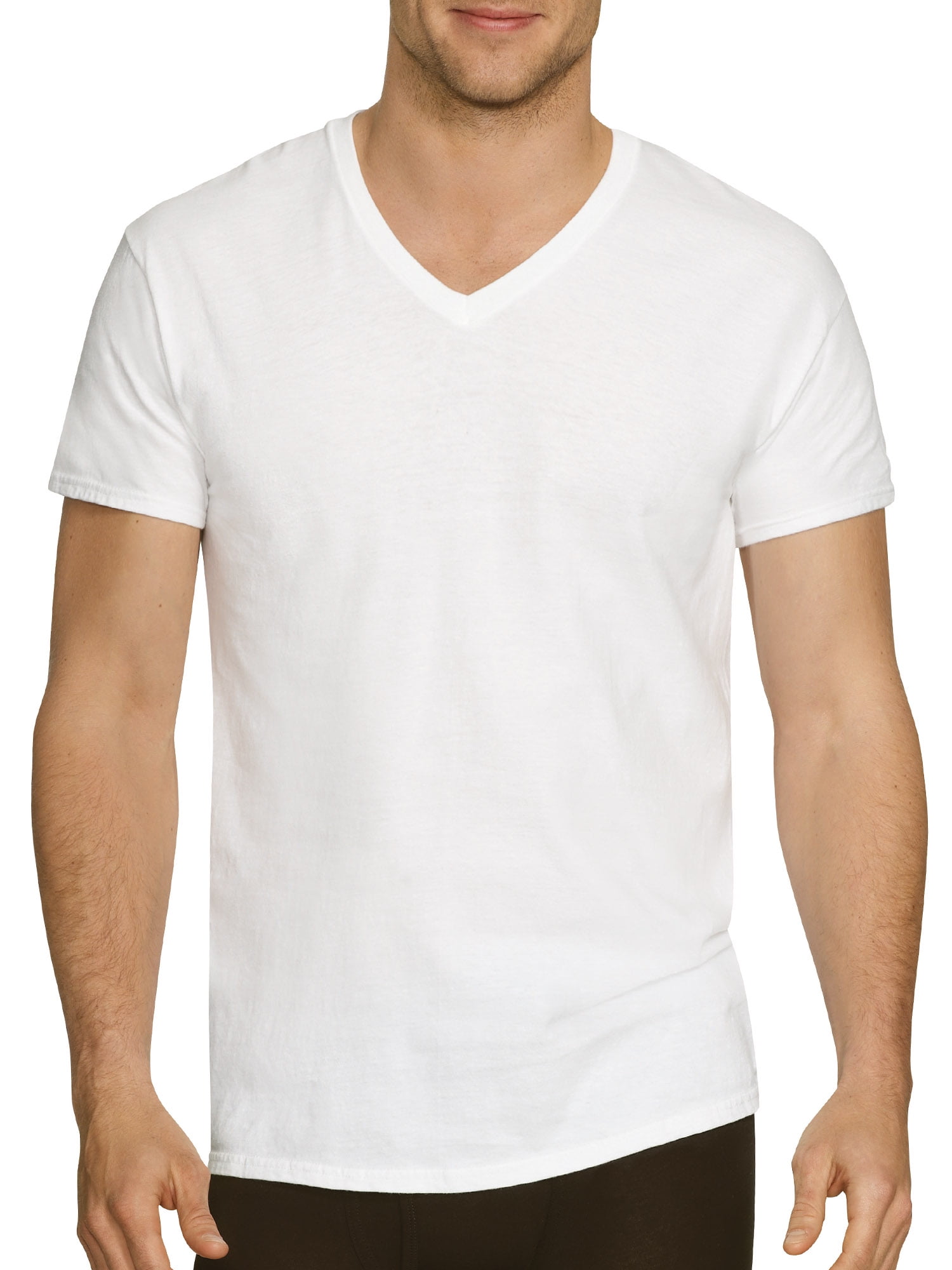 3 PACKS MEN  WHITE V-NECK T-SHIRT  UNDERSHIRT 100% COTTON TAGLESS