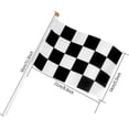 thumbnail image 4 of Bandera de mano a cuadros en blanco y negro de 50 piezas para carreras de motor y decoración de fiestas, 4 of 5