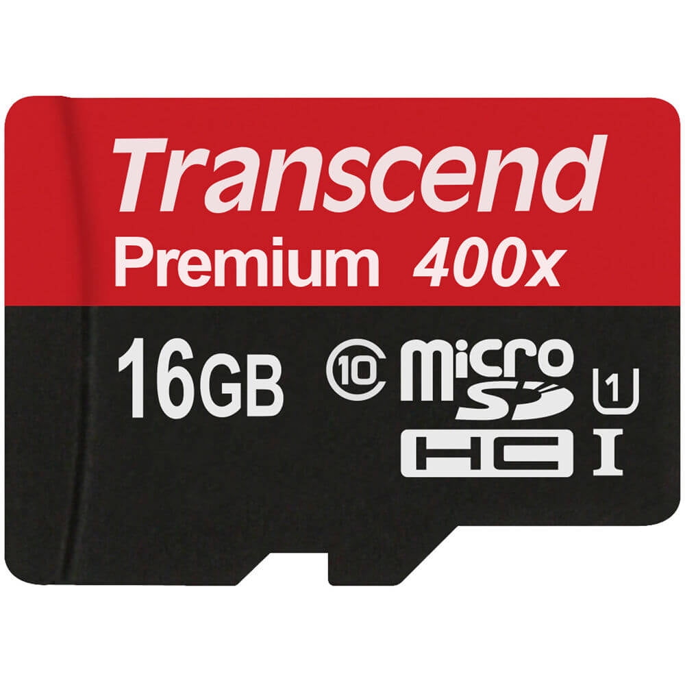 Transcend TS16GUSDU1P 16GB Premium 400x microSDHC UHS-I Memory Card with SD Adapter