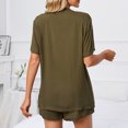 thumbnail image 5 of Conjunto de pijama cómodo de manga corta para mujer Conjunto de ropa de dormir de dos piezas con cuello en V y un solo pecho, 5 of 5