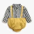 thumbnail image 2 of EnJoCho Toddler Casual Playsuit Toddler Kids Child Baby Boys Long Sleeve Plaid Patchwork Romper Bodysuit Outfits Clothes Toddler Winter Trendy Bodysuit Home Wear, 2 of 9