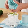 thumbnail image 5 of 2 Pack Cylinder Ice Cube Mold Trays, Silicone Bucket, Portable Maker, Press-Type Easy-Release Cup (Blue) Blue, 5 of 5