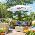 thumbnail image 2 of Outsunny ⌀ 9.6' Patio Hanging Offset Umbrella Aluminum Pole, 360° Rotation, 2 of 10
