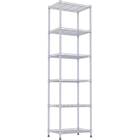 6 Wire Shelving Steel Storage Rack Adjustable Unit Shelves for Laundry Bathroom Kitchen Pantry Closet(, 11.7" D x 16.8" W x 63" H)