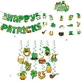 thumbnail image 3 of Yuarrent Decoración St. Patrick's Day Garland Banner Photo Props Banderín Adornos colgantes reutilizables portátiles Interior Exterior para Kits de decoración para fiestas Pastel Insertar, 3 of 6