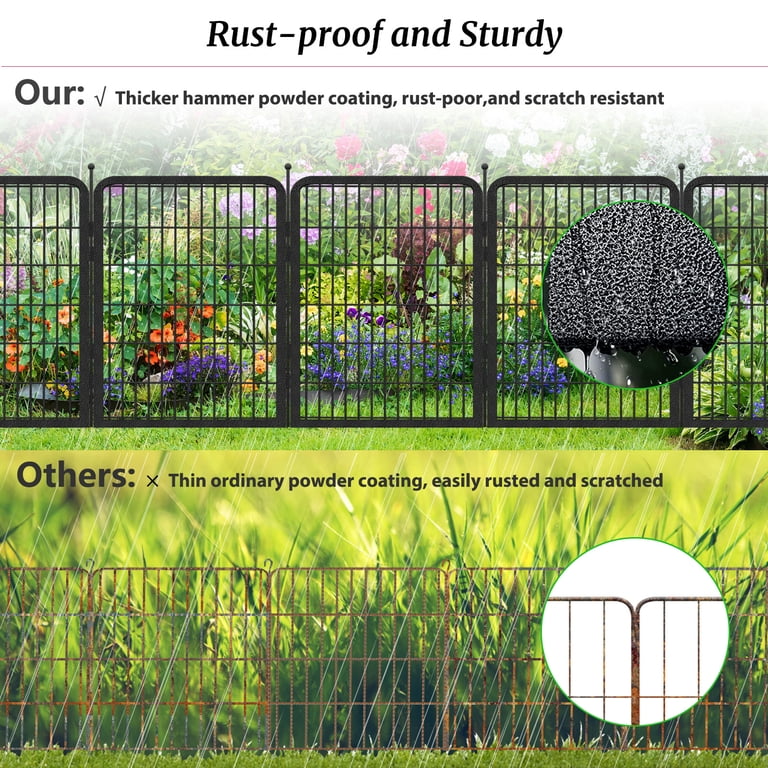 Jhsomdr Decorative Garden Metal Fence 77ft (L)×40in(H) 34 Panels