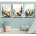 thumbnail image 2 of Woodland Nursery Canvas Wall Art Animals Wall Decor Forest Prints Posters Deer Bear Fox Watercolor Pictures Paintings for Boys Room Girls Room(only canvas), 2 of 6