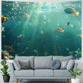 thumbnail image 4 of Creowell Underwater World Tapestry Blue Ocean Wall Hanging Under the Sea Coral Reef Wall Tapestry Tropical Fish Tank Undersea Tapestries Marine Wall Art for Bedroom Living Room Dorm Decor Painting, 4 of 6