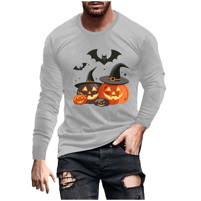 Blusas y camisas de manga larga y cuello redondo para hombre, estilo casual, estampado, cuello redondo, camiseta larga, manga corta, licra.