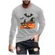 thumbnail image 1 of Blusas y camisas de manga larga y cuello redondo para hombre, estilo casual, estampado, cuello redondo, camiseta larga, manga corta, licra., 1 of 2