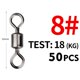 thumbnail image 1 of MEREDITH 50 unids/lote, tamaños giratorios de pesca, conector sólido, rodamiento de bolas, giros de pesca a presión, cuentas de acero inoxidable rodantes Tan Jianjun unisex, 1 of 2