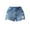 Blue, variant on LYMAYTER Jean Shorts Women Hole Denim Shorts Hem Tear Shorts Individuality Pockets Jean Shorts for S-2XL