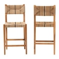 thumbnail image 5 of bali & pari Prita Bohemian Paper Loom and Natural Mahogany Wood 2-Piece Bar Stool Set, 5 of 9