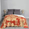 thumbnail image 6 of XMXT Flannel Throw Blanket for Couch, Orange Hawaiian Print Bed Sofa Decor Blankets for Home Bedroom, 50 x 40 inches, 6 of 9