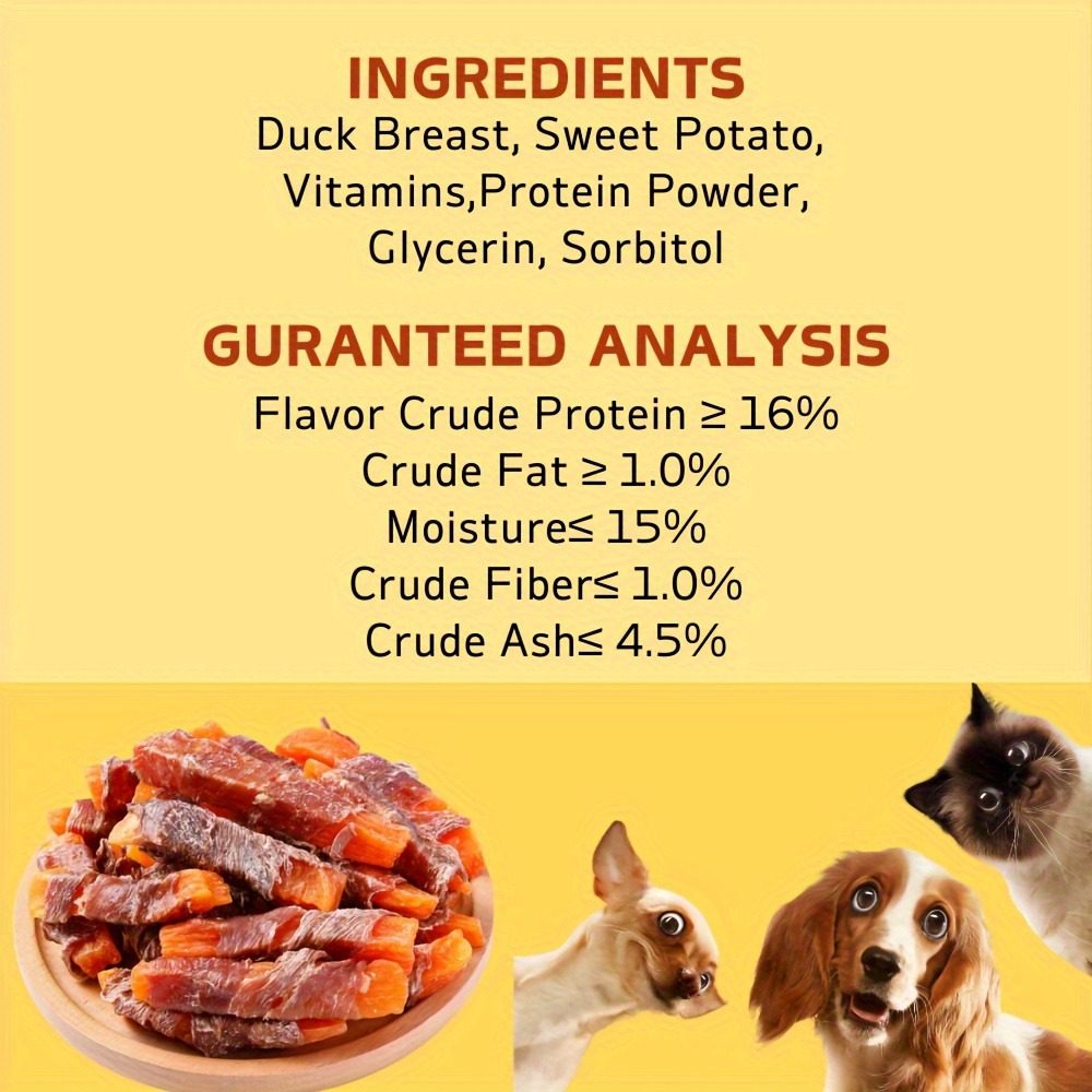 Yoopet Sweet Potato Dog Training Treats 14.1 Oz-Duck Jerky & Sweet Potato Healthy Puppy Nutritious Snacks Chewy For All Dogs Human Grade Food For Dogs