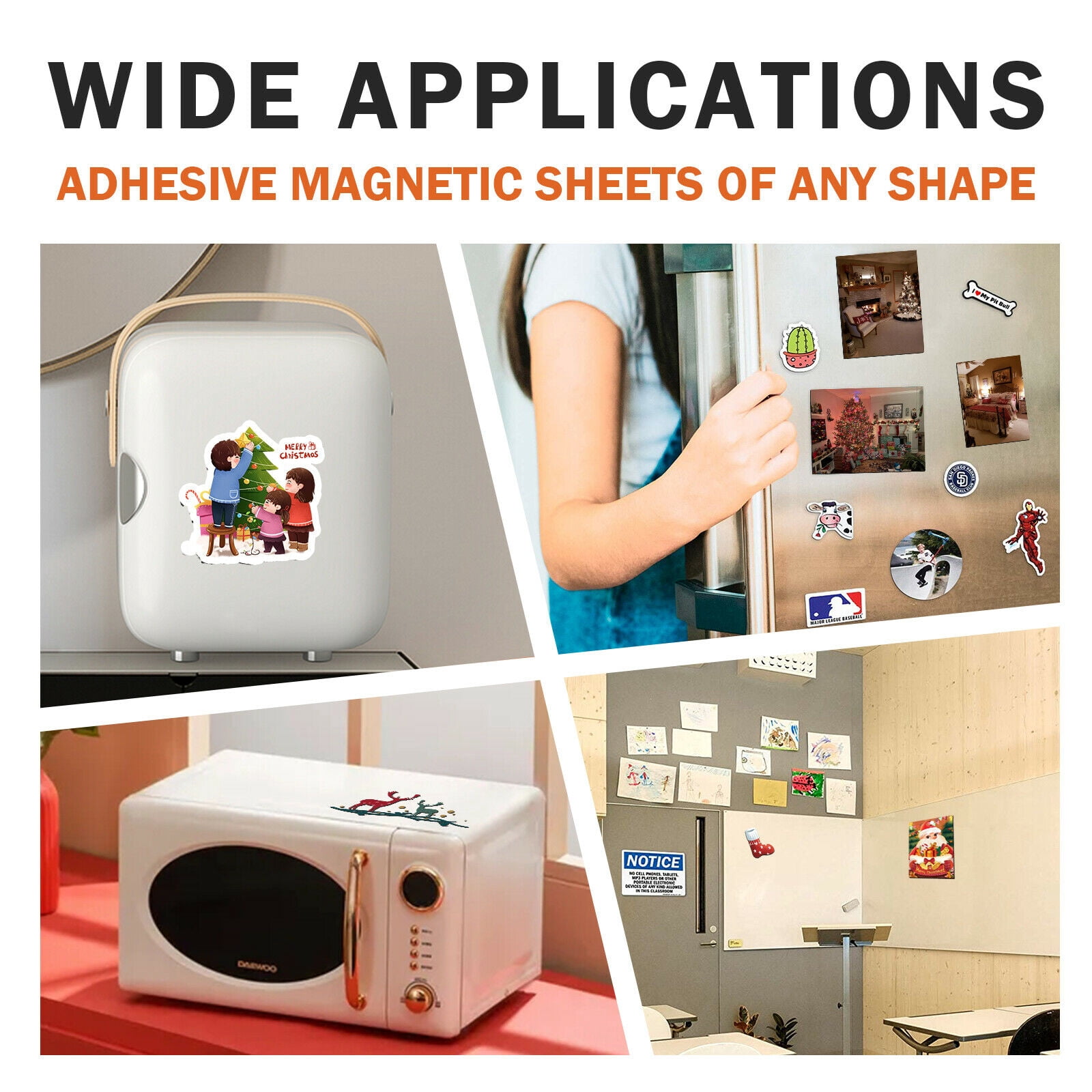 Stone City Strong Flexible Self Adhesive Magnetic Sheets 24 Sheets, 8x10 inch, 20MiL for Refrigerator Magnets, Photo Ablum, Crafts