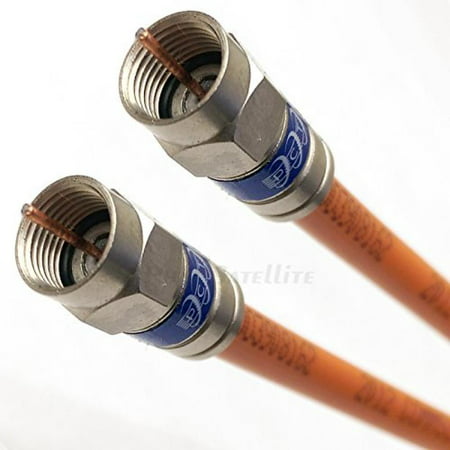 200ft DIRECT BURIAL UNDERGROUND 3Ghz RG-6 GEL Coat Flooded Coaxial Cable WEATHER SEAL ANTI CORROSIVE BRASS CONNECTORS Moisture & Soil Acidity Tolerance for Broadband