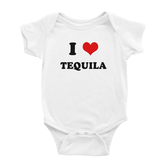 I Heart Tequila Love Food Funny Baby Rompers Newborn Outfits (White, 12-18 Months)