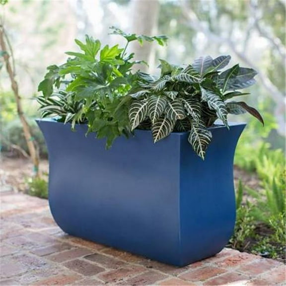 Mayne Valencia 36" x 16" x 22" Tall Rectangular Neptune Blue Plastic Planter