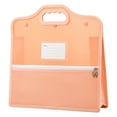 thumbnail image 2 of Haidf 1Pc Vertical Expanding File Folder, Plastic File Organizer with Zipper and Label Pocket, Portable Document Receipt Organizer, Home Office School Supplies, A4 Letter Size, 13.6" x 13", Orange, 2 of 9