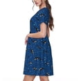 thumbnail image 2 of Naloa Whales Swim Print Womens Summer A-Line Dress with Pockets,Short Sleeve Dresses,Flowy Beach Swing Dress for Vacation Travel, 2 of 6