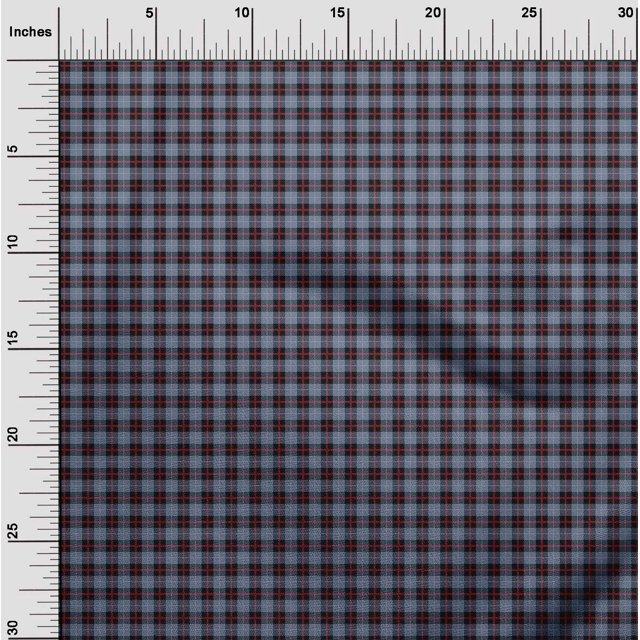 oneOone Cotton Poplin Fabric Tartan Check Print Sewing Fabric BTY 42 Inch Wide