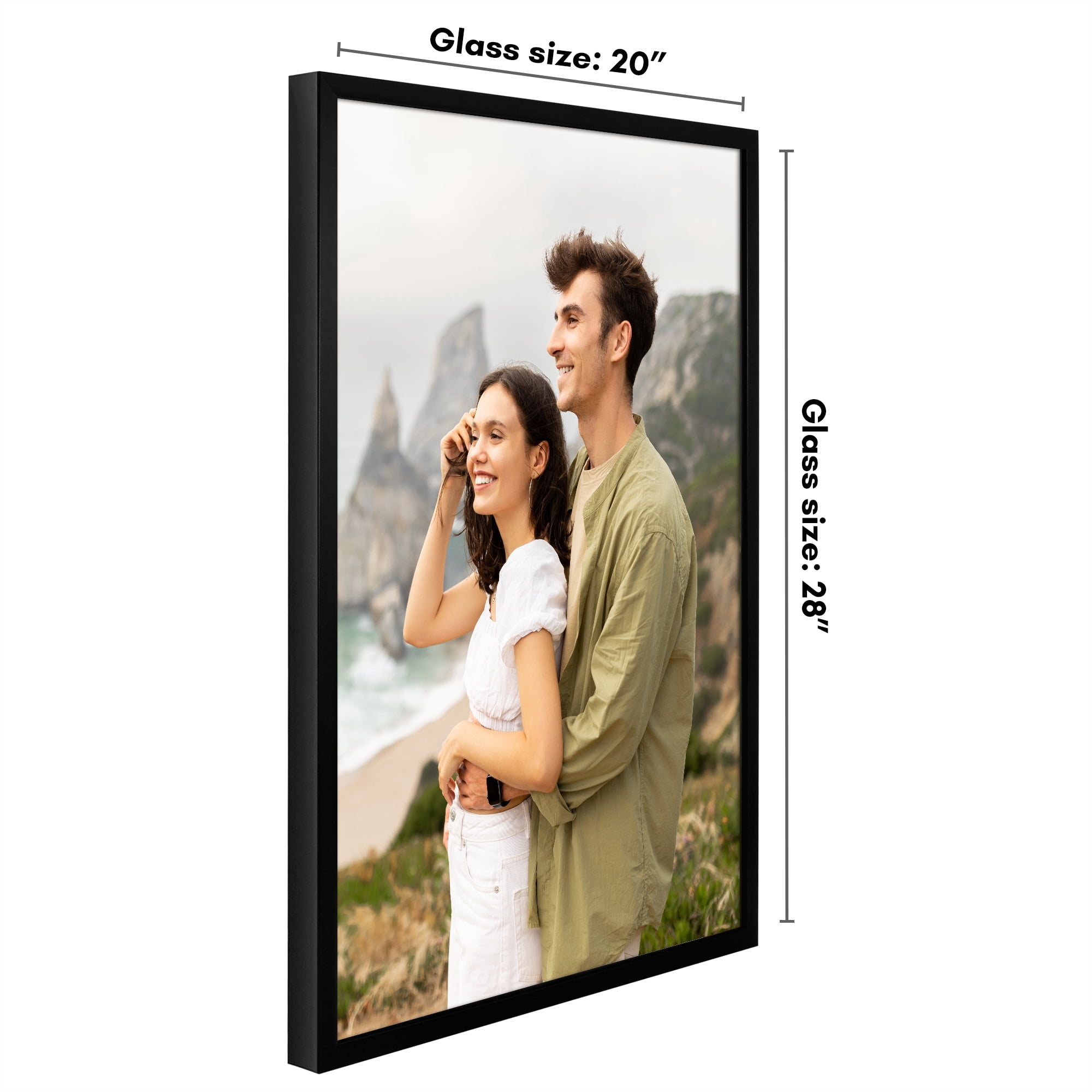 Americanflat 20x28 Picture Frame with Polished Plexiglass Soho Collection Gallery Style Deep Molding - Black