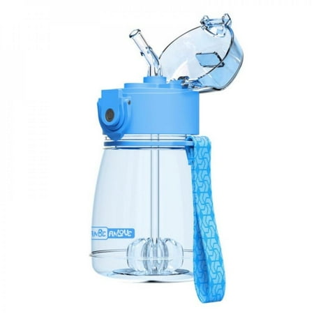 

1Pc Children s Water Cup Leak-proof Straw Bottle Summer Student Kettle Cute Portable Plastic Sport Bottles for Kids Blue