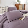 thumbnail image 2 of Oversized King Comforter 128x120, 3pcs Super King Plus Comforter (1 Dusty Purple Comforter & 2 Pillowcases) Lightweight Oversized King Bedding Set Quilt, 2 of 9