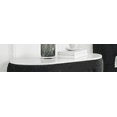 thumbnail image 4 of Newboti 1pc Oval Faux Marble Top Nightstand 2- Drawers Storage Black Finish Button Tufted Faux Crystal Tufted 379057082698934, 4 of 6