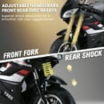 thumbnail image 3 of Fompes 4-Stroke 49cc Gas Powered Kids Dirt Bike, Mini Off-Road Motorcycle Trail Bike with Front Rear Disc Brakes & Dual Headlights, 25 Mph, 220 Lbs Capacity, Black, 3 of 18
