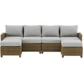 thumbnail image 2 of HomeStock Coastal Cottage 4Pc Outdoor Wicker Sectional Set for Porches and Patios- Left Loveseat, Right Loveseat, & 2 Ottomans-Color:Gray, 2 of 9