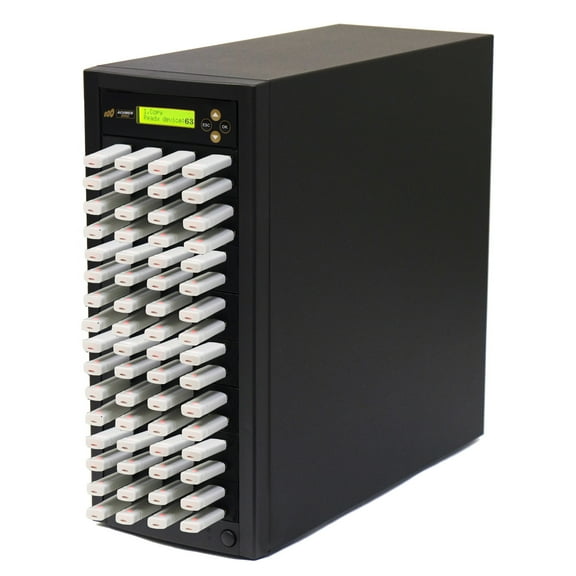 Acumen Disc 1 to 63 USB Drive Duplicator - Multiple Flash Memory Copier / SSD / External Hard Drive Clone (Up to 35mbps)  Sanitizer (DoD Compliant) - AD63-USB
