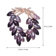 thumbnail image 4 of Broche en Verre en Forme d'Herbe de Mer, Élégante, Violet Sécurité, 4 of 8