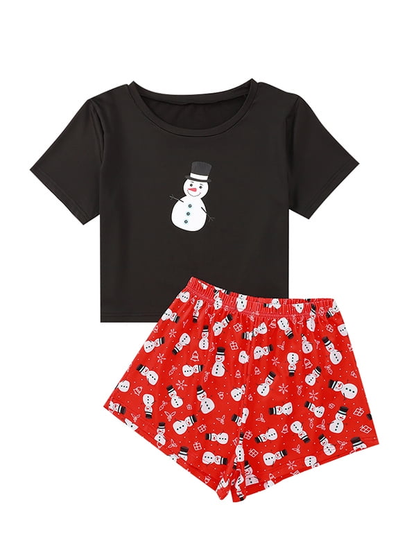 Little Hand Girls Pyjamas Sets Flamingo Print Girls Pjs Short Sleeve Cotton Sleepwear Tops Shirts & Pants for Age 1-7 Years