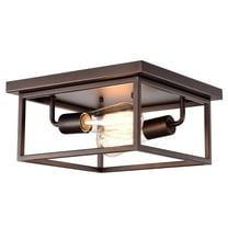 RADIANCE goods Industrial 2 Light Oil Rubbed Bronze Ceiling Flush Fixture 11" Wide