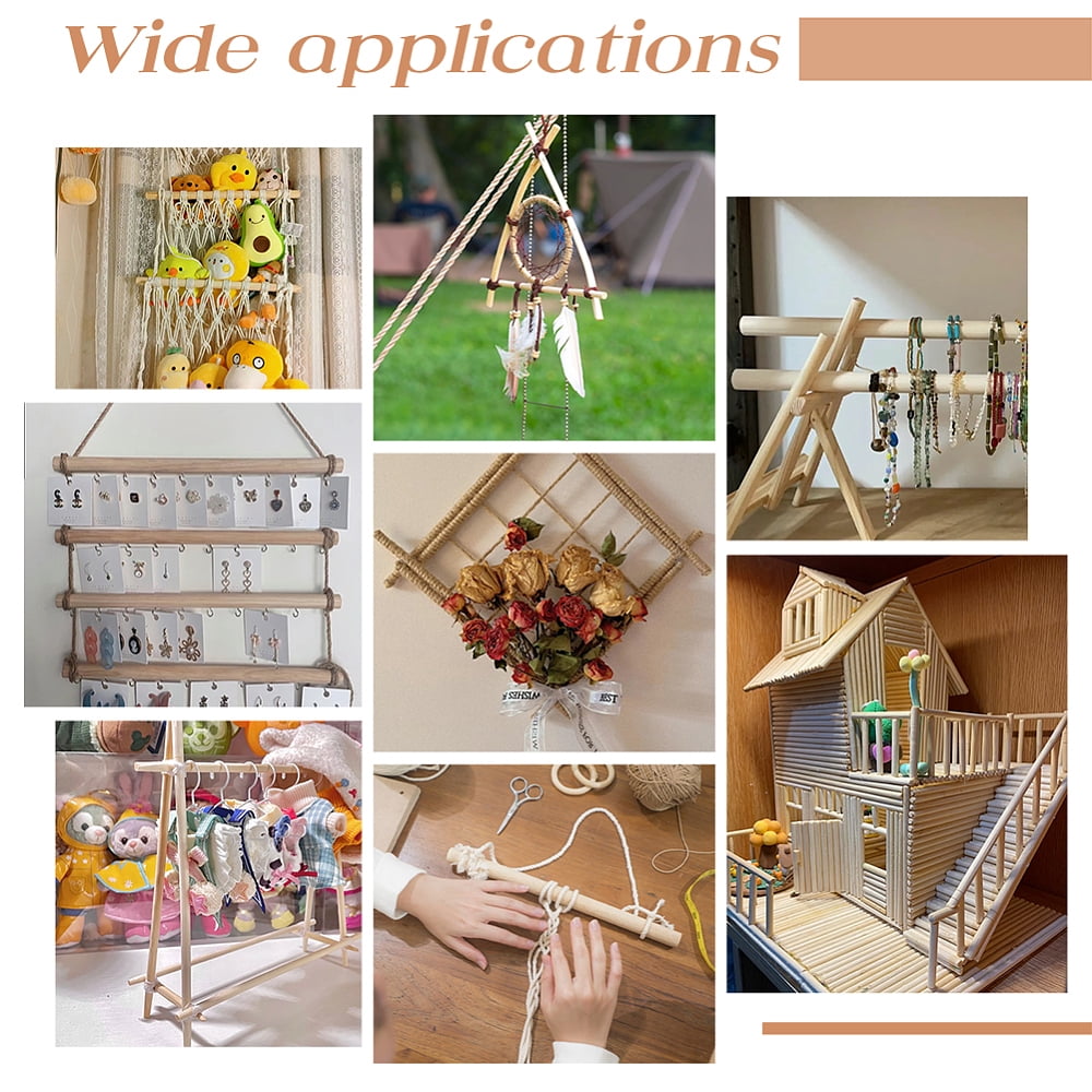 Wood Craft Sticks Column Bisque 20x1.8cm DIY