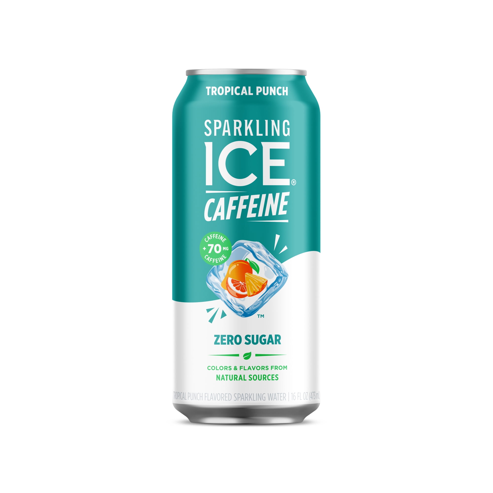 Sparkling Ice® +Caffeine Naturally Flavored Sparkling Water,Tropical Punch 16 fl oz